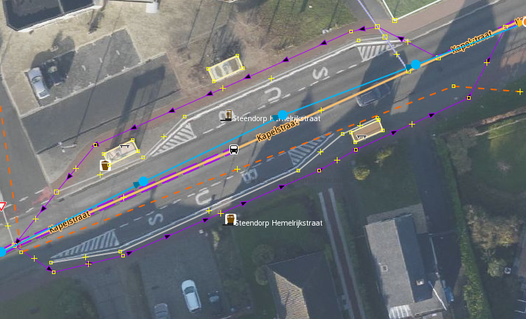 Rerouting the cycleway around the bus stop platforms