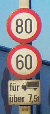 File:Speed limit of 60 for HGV with weight more than 7.5t.jpg