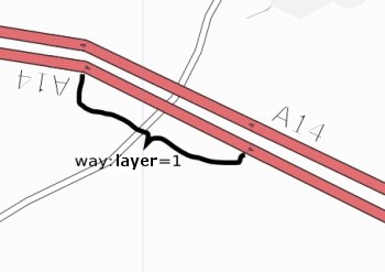 Bridge ways are tagged layer=1