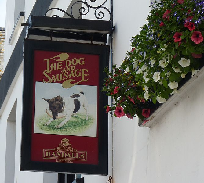 File:The Dog and Sausage pub sign.jpg