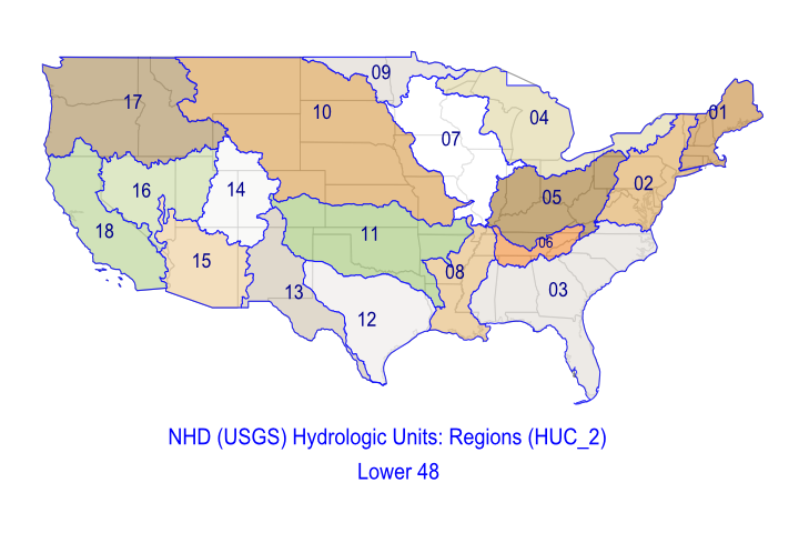 File:Nhd huc2 regions lower48.png