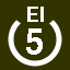 File:White 5 in white circle with El above.svg