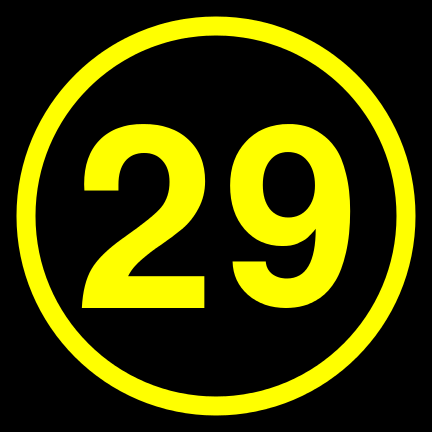 File:29 black yellow-round.svg