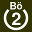 File:White 2 in white circle with Bouml above.svg