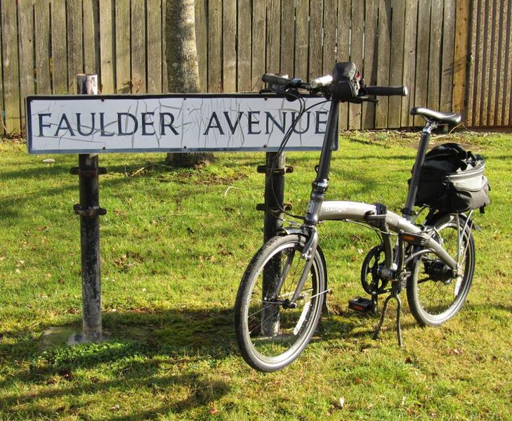 File:Street sign uk and folding bike.jpg