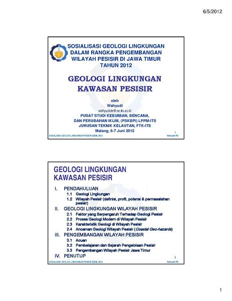 File:WAHYUDI-ITS Geologi Lingkungan Wilayah Pesisir.pdf
