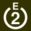 File:White 2 in white circle with E above.svg