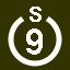 File:White 9 in white circle with S above.svg