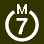 File:White 7 in white circle with M above.svg
