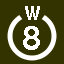 File:White 8 in white circle with W above.svg