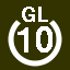 File:White 10 in white circle with GL above.svg