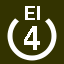 File:White 4 in white circle with El above.svg
