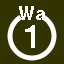 File:White 1 in white circle with Wa above.svg