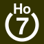 File:White 7 in white circle with Ho above.svg