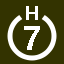 File:White 7 in white circle with H above.svg