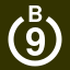 File:White 9 in white circle with B above.svg
