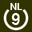 File:White 9 in white circle with NL above.svg