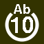 File:White 10 in white circle with Ab above.svg