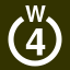 File:White 4 in white circle with W above.svg
