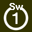File:White 1 in white circle with Sw above.svg