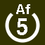 File:White 5 in white circle with Af above.svg