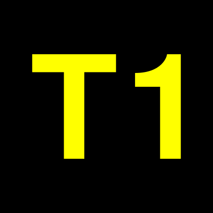 File:T1 black yellow.svg
