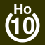 File:White 10 in white circle with Ho above.svg