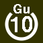 File:White 10 in white circle with Gu above.svg