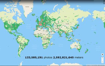 La couverture mondiale de Mapillary au 5 mai 2017