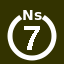 File:White 7 in white circle with Ns above.svg