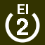 File:White 2 in white circle with El above.svg