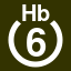 File:White 6 in white circle with Hb above.svg