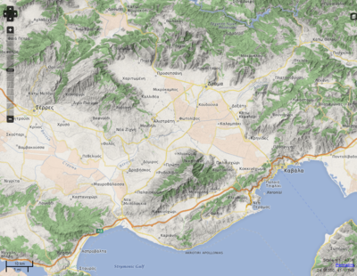 Screenhot of a map rendering with hillshading by OpenMapSurfer