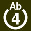 File:White 4 in white circle with Ab above.svg