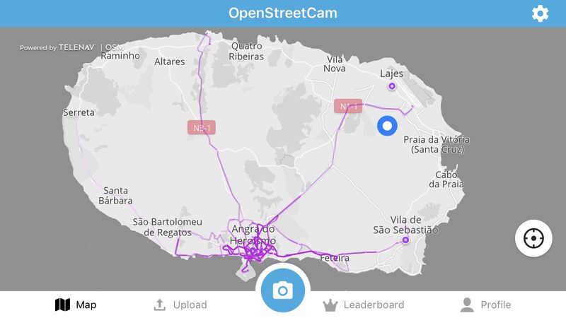 Imaxes do OpenStreetCam na Illa Terceira antes da visita de estudo