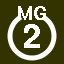 File:White 2 in white circle with MG above.svg