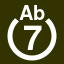 File:White 7 in white circle with Ab above.svg