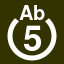 File:White 5 in white circle with Ab above.svg