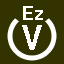 File:White V in white circle with Ez above.svg