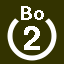 File:White 2 in white circle with Bo above.svg