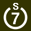File:White 7 in white circle with S above.svg