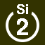 File:White 2 in white circle with Si above.svg