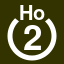 File:White 2 in white circle with Ho above.svg