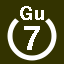 File:White 7 in white circle with Gu above.svg