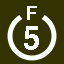 File:White 5 in white circle with F above.svg