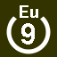 File:White 9 in white circle with Eu above.svg