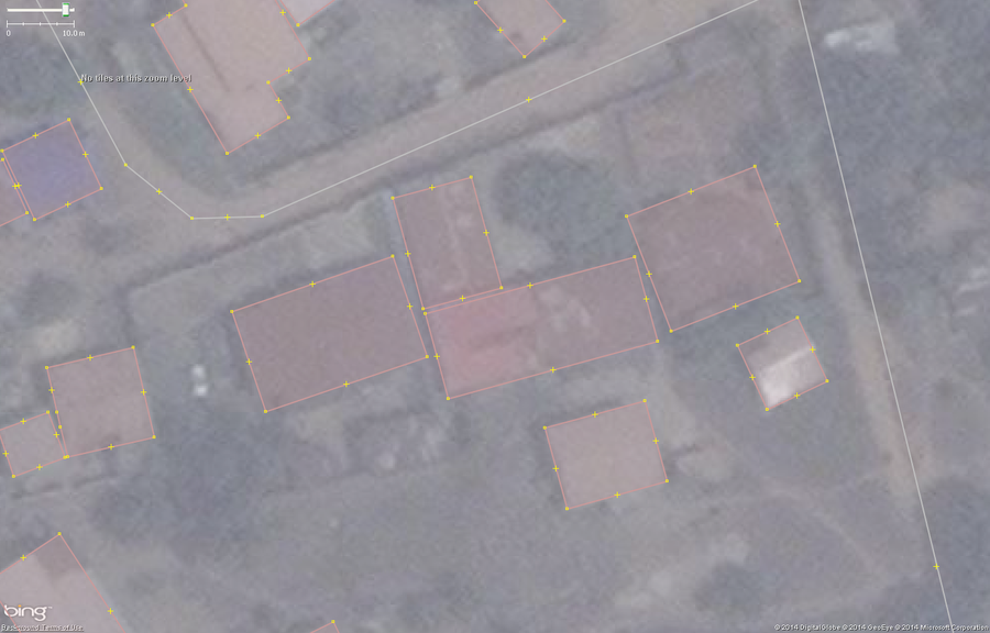 Typical buildings in West African city mapped correctly.