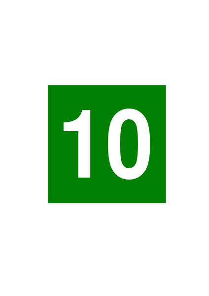 File:Weiße 10 auf grünem Quadrat.svg