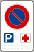 Italian traffic signs - sosta consentita a particolari categorie-soccorso.svg