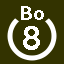 File:White 8 in white circle with Bo above.svg